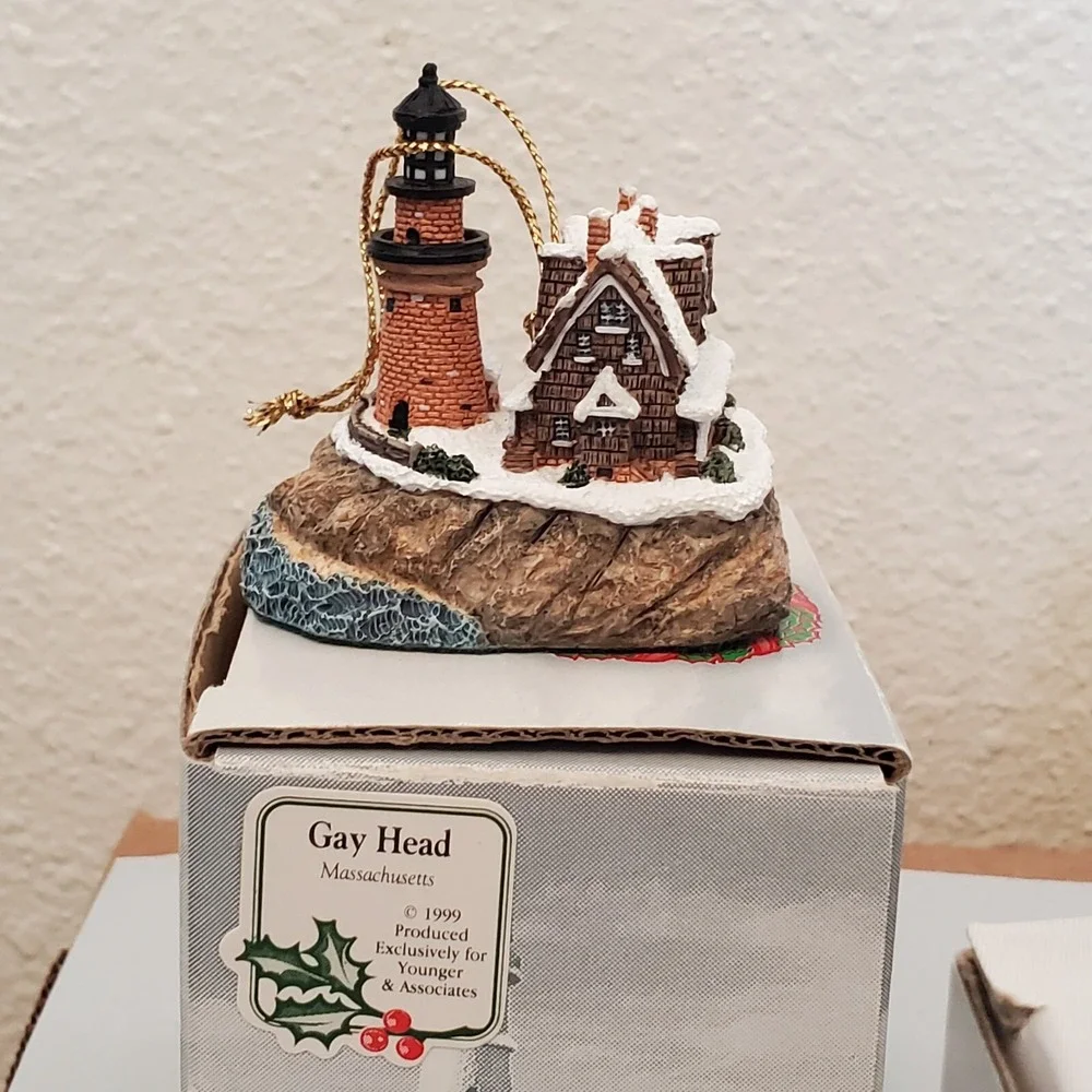 Lot of 7 Harbour Lights Lighthouse Ornaments Younger & Associates Vintage Boxed